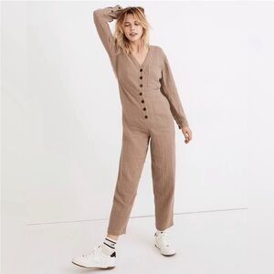Madewell Lightspun Stitched-Pocket Coverall Jumpsuit Large